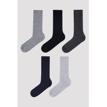 Set de sosete lungi cu model uni - 5 Perechi