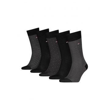 Set de sosete lungi uni cu logo si model - 6 perechi