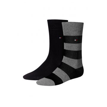 Set de sosete negre si cu dungi - 2 perechi