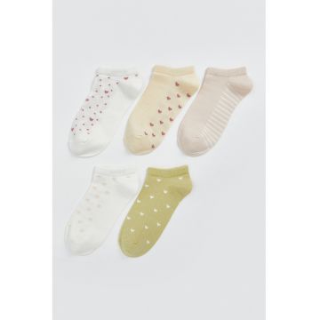 Set de sosete pana la glezna cu model - 5 perechi