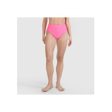 Slip de bikini pentru femei  roz - elastic - cu talie inalta - material sintetic