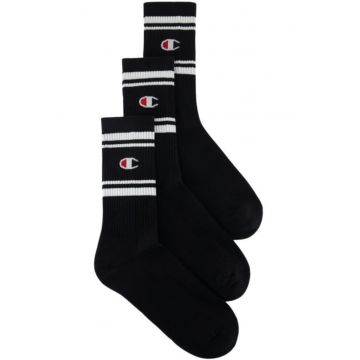 Sosete  Crew - 3 perechi - negru - bumbac - poliester - elastan