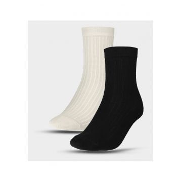 Sosete dama  set de 2 perechi - negru alb - bumbac - Alb/Negru