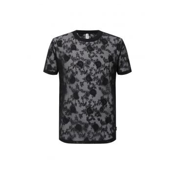 Tricou sexy barbati  poliamida si elastan - negru