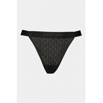 Chiloti tanga cu banda logo in talie