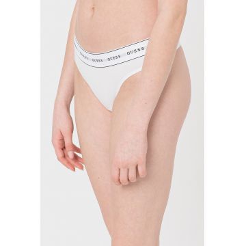 Chiloti tanga cu banda logo in talie