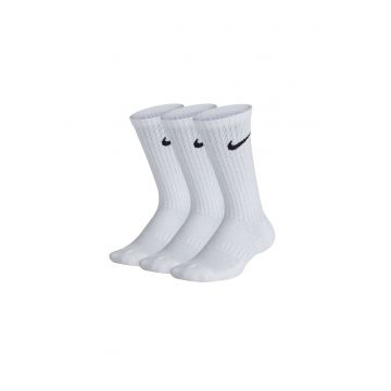 Set 3 Perechi Sosete  Everyday Cushioned JR SX6842-100 - Baieti - Alb