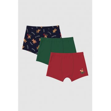 Set de boxeri din amestec de bumbac cu banda elastica - 3 perechi