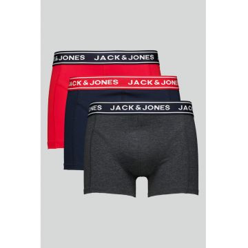 Set de boxeri din amestec de bumbac organic cu banda logo in talie - 3 perechi