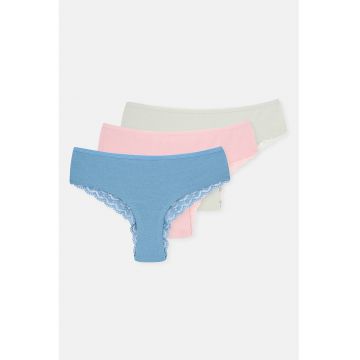 Set de chiloti brazilieni din amestec de modal -3 perechi