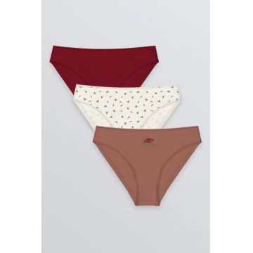 Set de chiloti cu model de Craciun - 3 perechi