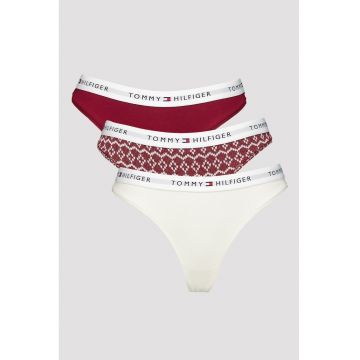 Set de chiloti tanga cu model tematic de Craciun - 3 perechi