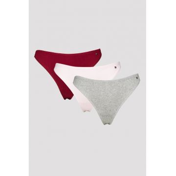 Set de chiloti tanga din amestec de bumbac - 3 perechi