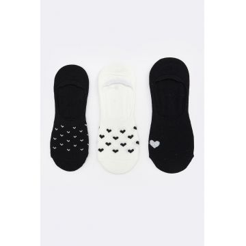 Set de sosete foarte scurte cu inima - 3 perechi