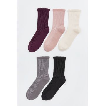 Set de sosete lungi cu aspect texturat - 5 perechi