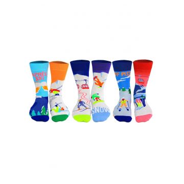 Set de sosete lungi cu imprimeu - 6 piese