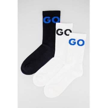 Set de sosete lungi cu logo supradimensionat - 3 perechi