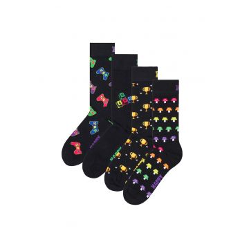 Set de sosete lungi unisex cu imprimeu - 4 perechi