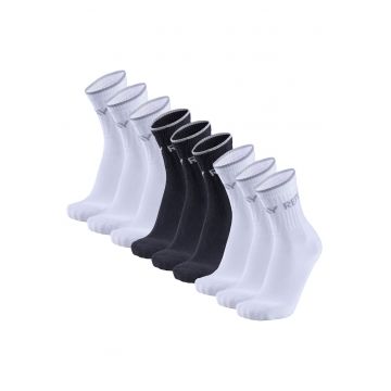 Set de sosete lungi unisex cu model logo - 9 perechi