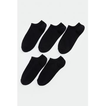 Set de sosete pana la glezna cu model uni - 5 perechi