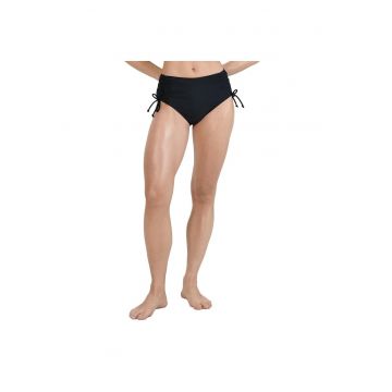 Slip de bikini  negru - elastic - cu talie inalta - pentru femei - material sintetic