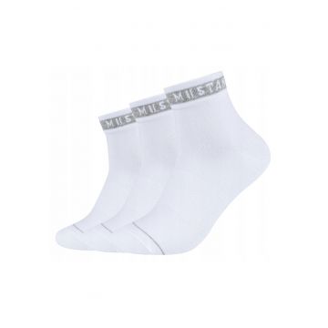 Sosete Barbati -  MU32018 – 1001 - 3 Perechi - Regular Fit - Design Simplu Cu Logo - Scurti - Confortabile Si Respirabile - Bumbac - Alb