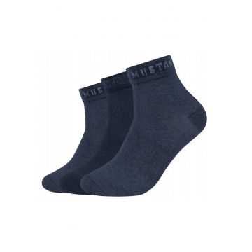 Sosete Barbati -  MU32018 – 5703 - 3 Perechi - Regular Fit - Design Simplu Cu Logo - Scurti - Confortabile Si Respirabile - Bumbac - Marimea 39-42 EU - Albastru
