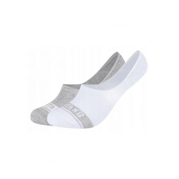 Sosete Barbati -  MU34009 – 1001 - 2 Perechi - Regular Fit - Design Simplu Cu Logo - Scurti - Confortabile Si Respirabile - Bumbac - Alb/Gri