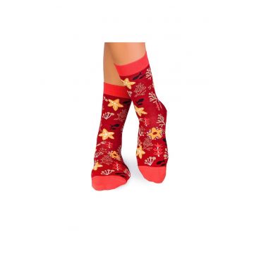 Sosete bumbac Fine Cotton Sealife Stea de Mare Bordeaux