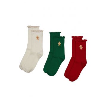 Sosete dama - de Craciun verde - rosu - alb Cinnamon