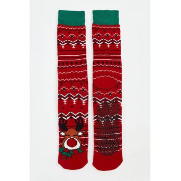 Sosete lungi cu model de Craciun