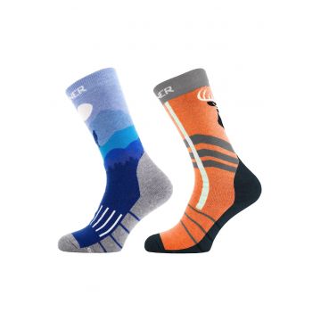 Sosete schi si snowboard  Kids Socks Wildlife - Portocaliu/Albastru - 31-34 - Copii