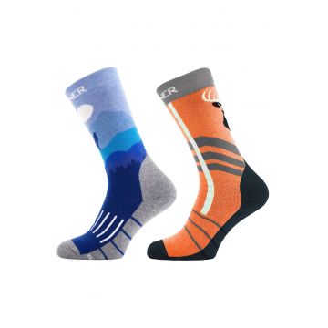 Sosete schi si snowboard  Kids Socks Wildlife - Portocaliu/Albastru - 35-38 - Copii