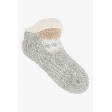Sosete scurte din tricot cu captuseala din material teddy
