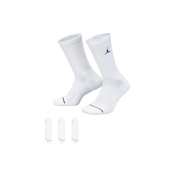 Sosete sport barbati  Everyday Jordan Crew - alb - set de 3 - L - 90% poliester