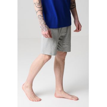Bermude de pijama cu logo - Gri melange