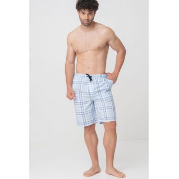 Bermude de pijama din bumbac organic - Albastru deschis