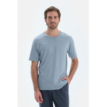 Bluza de pijama din amestec de bumbac - Albastru lavanda