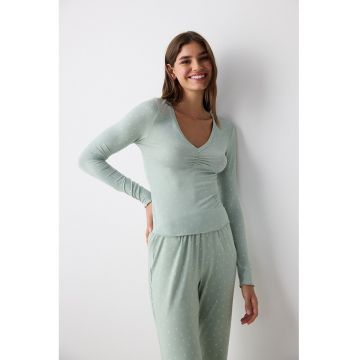 Bluza slim-fit de pijama - Verde pal