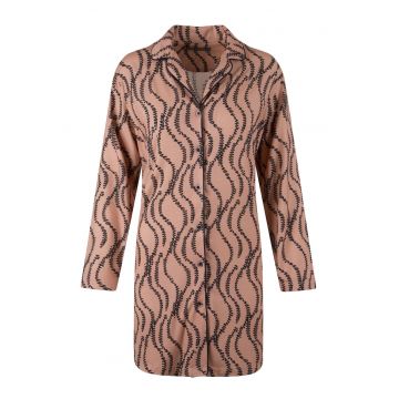 Camasa de noapte cu imprimeu - Roz