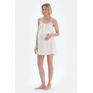 Camasa de noapte fara maneci pentru gravide - Alb murdar