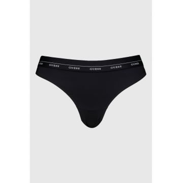 Chiloti brazilieni cu banda logo - Negru