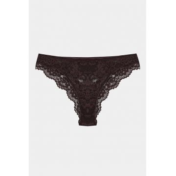 Chiloti brazilieni din dantela - Maro inchis