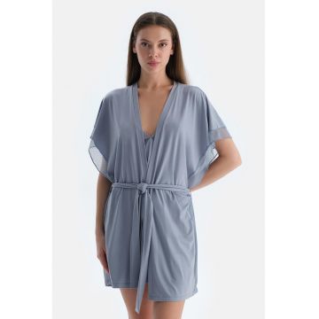Neglijeu cu maneci scurte - Albastru prafuit
