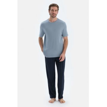 Pantaloni de pijama din amestec de bumbac - Albastru ultramarin