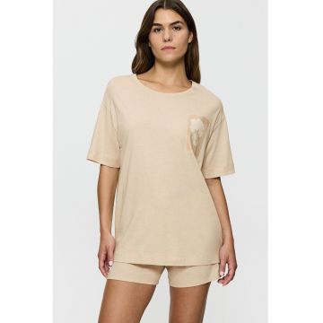 Pantaloni de pijama din amestec de modal Endless Comfort - Bej inchis