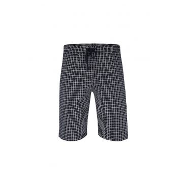 Pantaloni scurti de casa cu model in carouri - Albastru