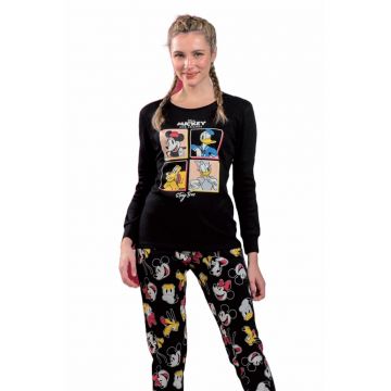 Pijama bumbac dama  Mickey DYD704 - Negru
