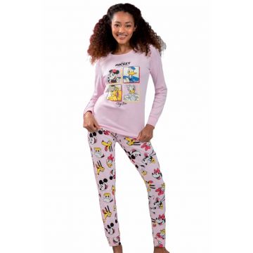 Pijama bumbac dama  Mickey DYD704 - Roz