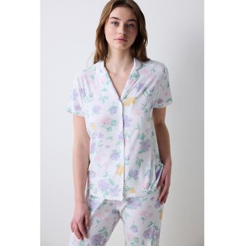 Pijama cu imprimeu - Alb/Verde/Lila